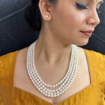 4 Strings Oval Pearl Necklace