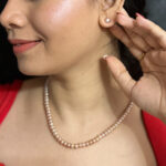 4-5 Mm Peach Button Pearl Set