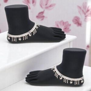 60 Grams Viaana Enamel Silver Payal