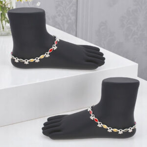 40 Grams Norah stones Silver Payal