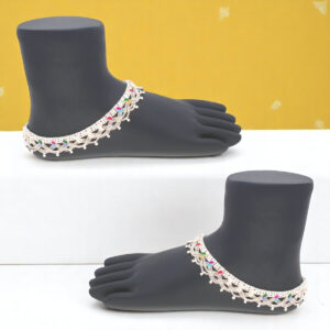 76 Grams Anna Enamel Silver Payal