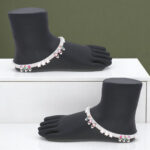 61 Grams Aarti stones Silver Payal
