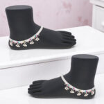 43 Grams Rose stones Silver Payal