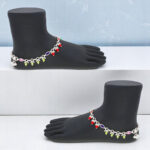 46 Grams Aayat stones Silver Payals