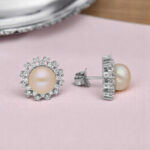 92.5 Silver Charming Pink Pearl Studs