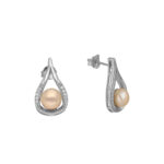92.5 Silver unique Pink Pearl Studs