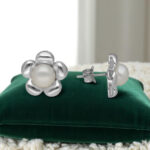 92.5 Silver White Flower Pearl Earrings