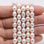 AAA Freshwater Oval 4-5 MM White Pearl String