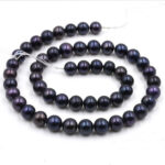 AA Freshwater Pearl 5-6 MM Black Round Luster Pearl String