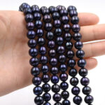 AA Freshwater Pearl 5-6 MM Black Round Luster Pearl String