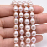AAA Freshwater Oval 5-6 MM Peach Pearl String