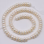 AA Fresh water Button 5-6 MM White Pearl String