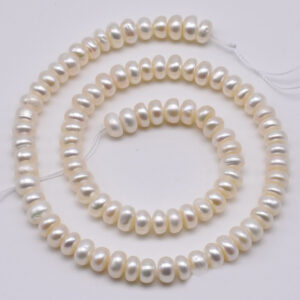 AA Fresh water Button 5-6 MM White Pearl String