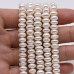 AAA Freshwater Button 5-6 MM White Pearl String