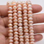 AAA Freshwater Button 4-5 MM Pink Pearl String