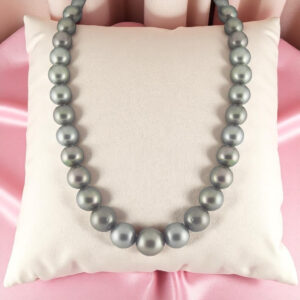 Seraphic Radiance Grey Southsea Saltwater Pearl Necklace 9-10 mm