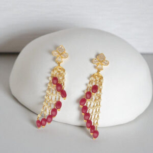 22KT Designer Crescent Gold Earrings