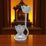 Floral Silver 2 Diya Stand