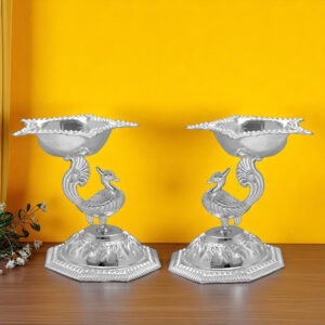 Designer Peacock Silver Samay