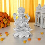 130 Grams Silver Lord Ganesha Idol on Lotus