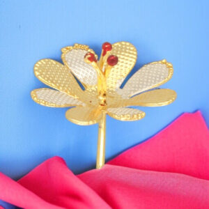 2 Grams Silver Gold and Silver Hibiscus Flower