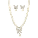 Charming Butterfly Pearl Necklace Set