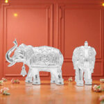52 Grams Silver Medium Solid Elephant Pair Statues