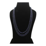 3 Line BlueSapphire Button Necklace