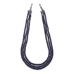 3 Line BlueSapphire Button Necklace
