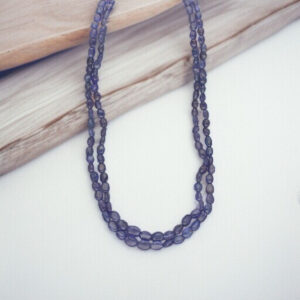 2 Line Tanzanite Oval Necklace