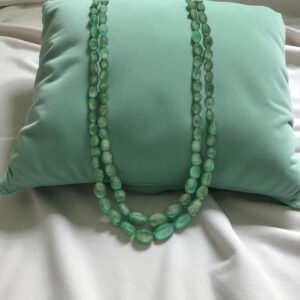 2 Line Emerald Oval Necklace