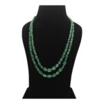 2 Line Emerald Oval Necklace