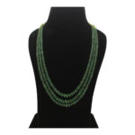 3 Line Emerald Button Necklace