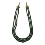 3 Line Emerald Button Necklace