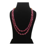2 Line Ruby Oval Necklace