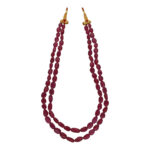 2 Line Ruby Oval Necklace