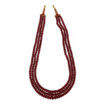 3 Line Ruby Button Necklace