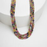 3 Lines Multi Ruby Oval necklace