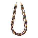 3 Lines Multi Ruby Oval necklace