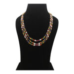 3 Lines Navratan Necklace