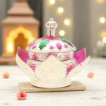 25 Grams Silver Pink Lotus Flower kumkum Box