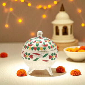 22 Grams Silver Enamel Haldi Kumkum Bharani