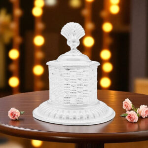 39 Grams Silver Peacock Lid Kumkum Bharni