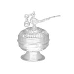 9 Grams Silver Vintage Peacock Kumkum Box