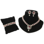Cosmic Crest Pearl Necklace Set With Bracelet