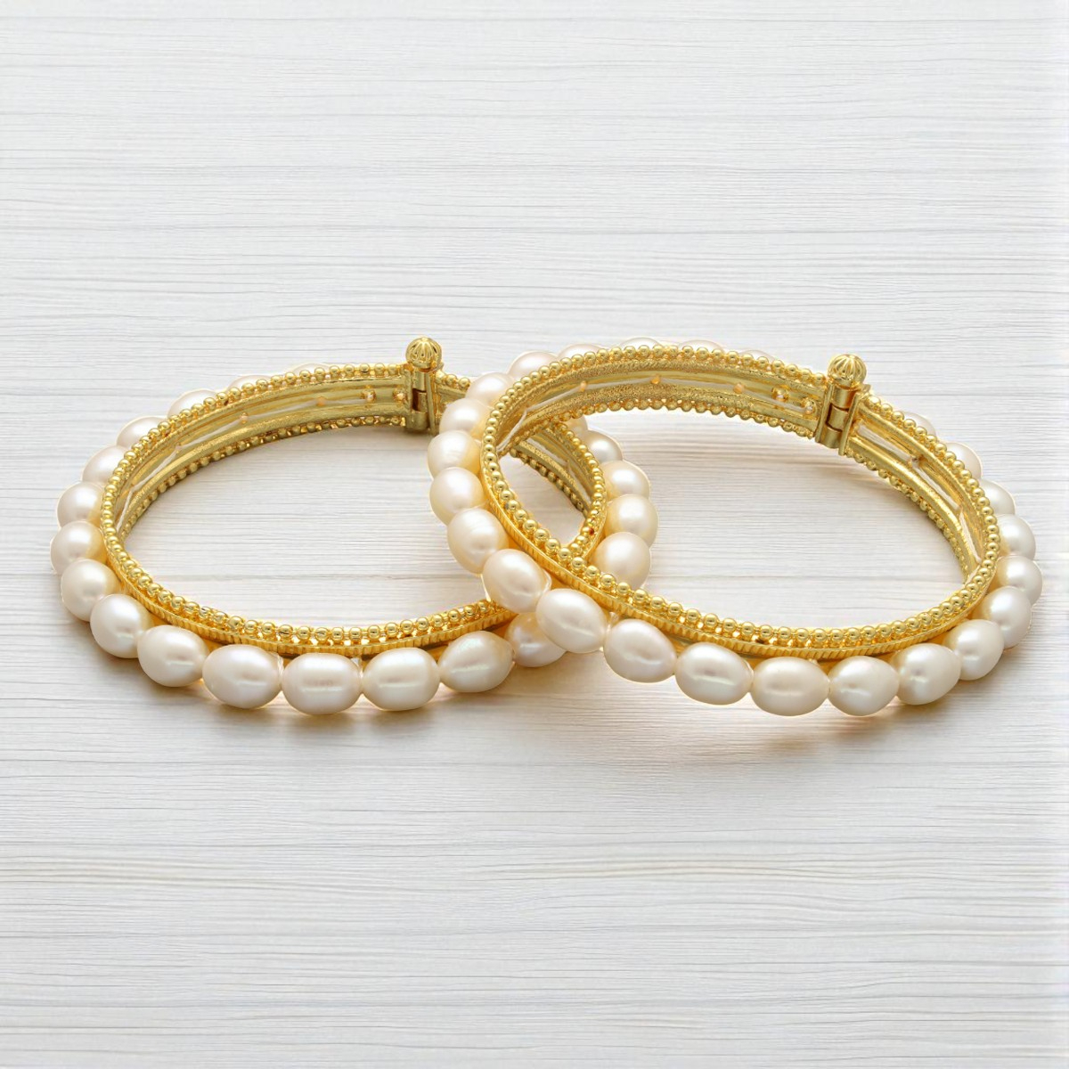 Elegant Pearl Bangles – Jagdamba Pearls