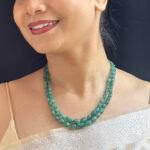 2 Line Emerald Oval Necklace