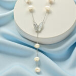 Fluttering Moon-Drop Pearl Necklace