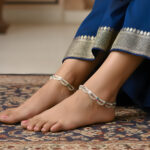 45.5 Grams Floral Silver Anklet