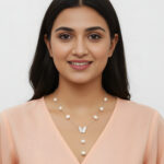 Fluttering Moon-Drop Pearl Necklace